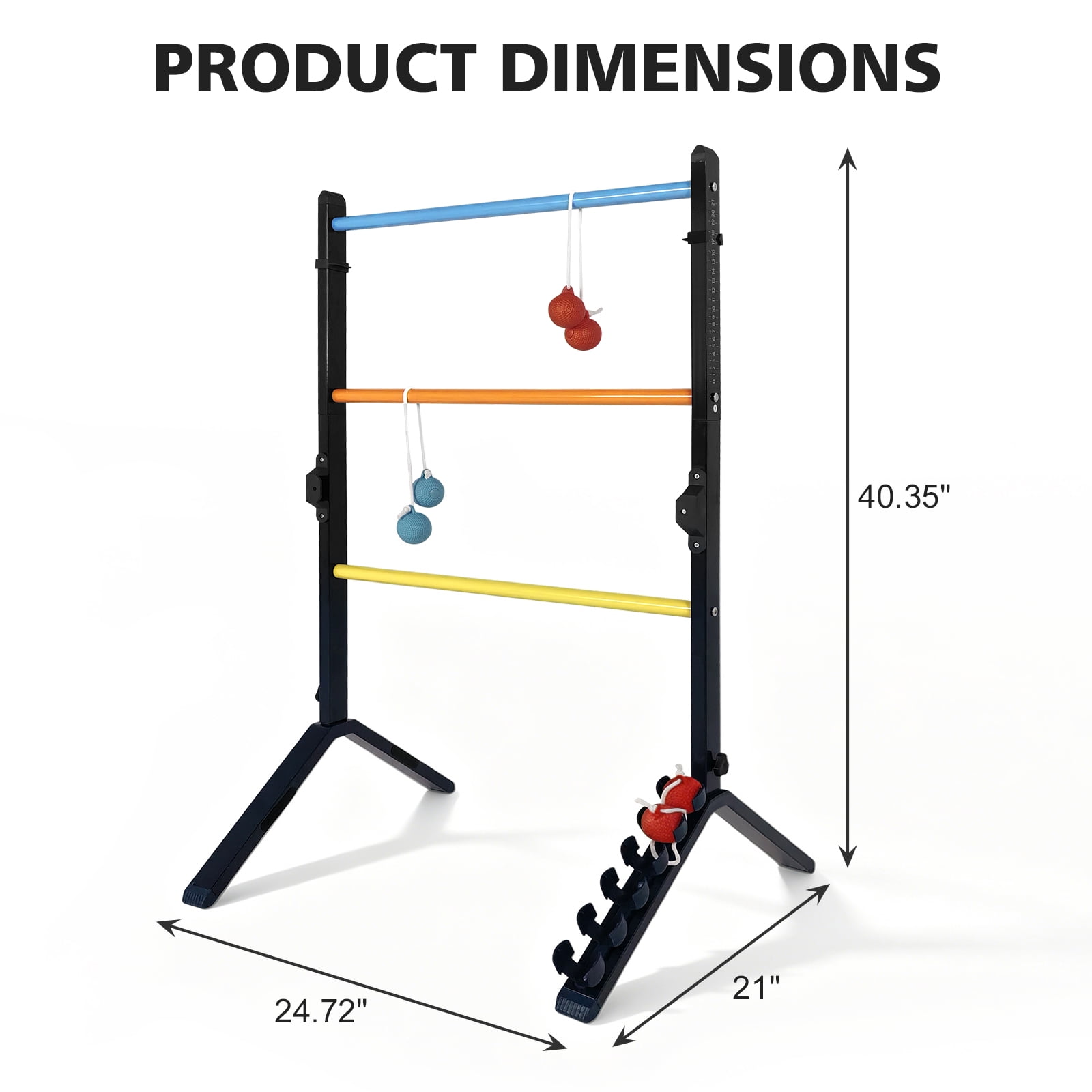 Steel Ladder Toss Game Set with 6 Bolas & Scorekeeper, Assembly-Free Metal Ladder Ball Outdoor Yard Game for Adults & Family, Backyard, Lawn, Beach, Camping, Party Games