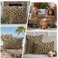thumbnail image 5 of Leopard Outdoor Waterproof Pillow Covers, Farmhouse Brown Animals Art Modern Decorative Square Throw Pillowcase Sofa Cushion Sham for Patio/Couch/Chair, 18"x18" 2 Pack, 5 of 8