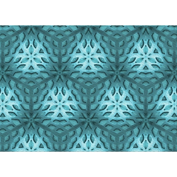 Ahgly Company Indoor Rectangle Patterned Teal Green Area Rugs, 3' x 5'