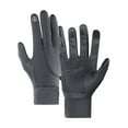 thumbnail image 2 of rygai 1 Pair Full Finger Touch Screen Finger Gloves Plush Lining Non-Slip Silicone Zipper Pockets Riding Gloves for Riding,Gray M, 2 of 8