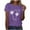 Purple 1, variant on Women's Casual Tops Printed Crew Neck Short Sleeve Shirts Loose Fit Summer Fashion Tees Comfortable Basic Clothes (XL, White 2)