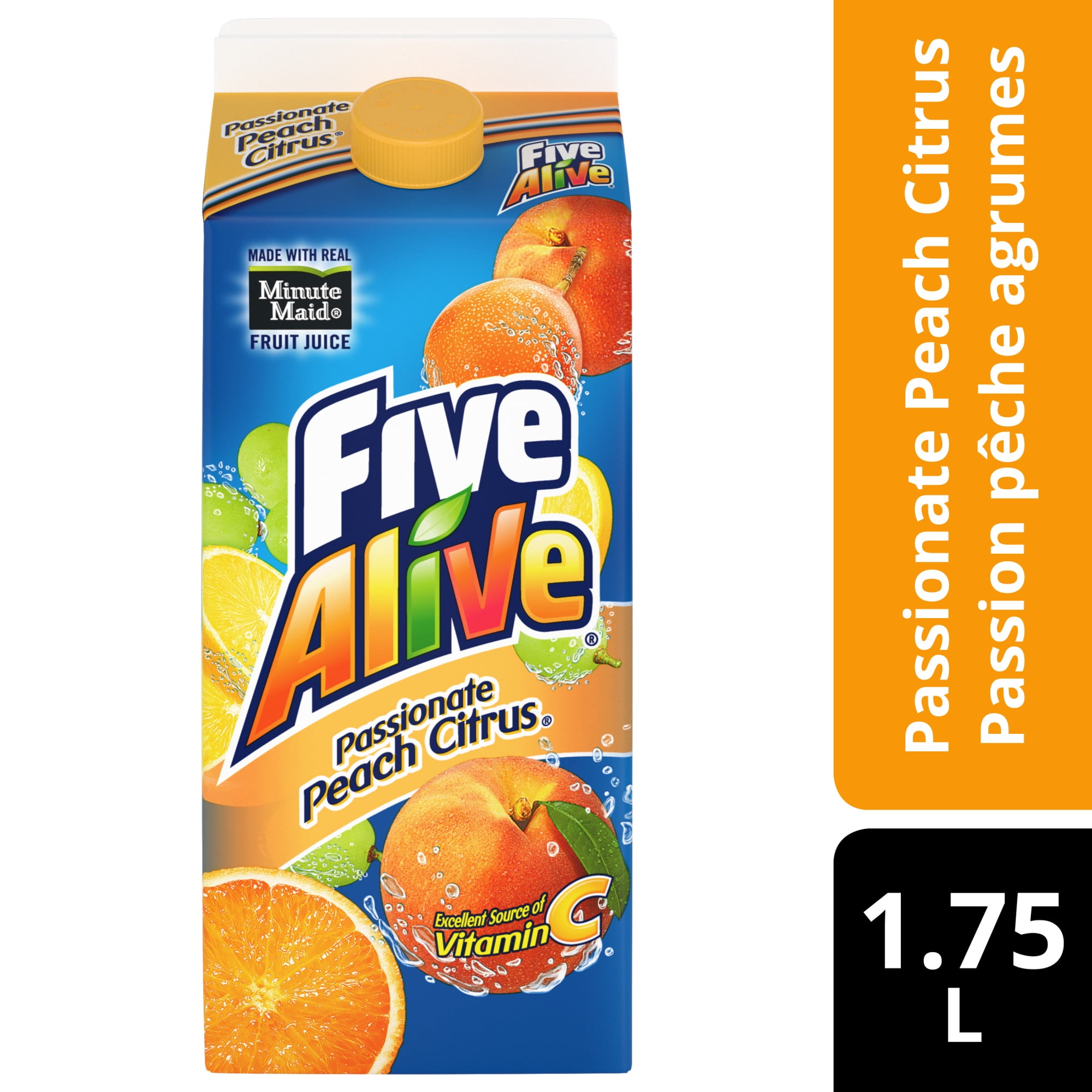 Five Alive Passionate Peach Citrus Gable top, 1.75 Liters, 1.75 x L
