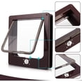 thumbnail image 4 of Puerta para Gatos Marrón con Magnética de 4 Direcciones para Madera, Vidrio, PVC, para Gatos y Perros Pequeños, Puerta para Gatos con Túnel L 23.5*5 *27CM, 4 of 5