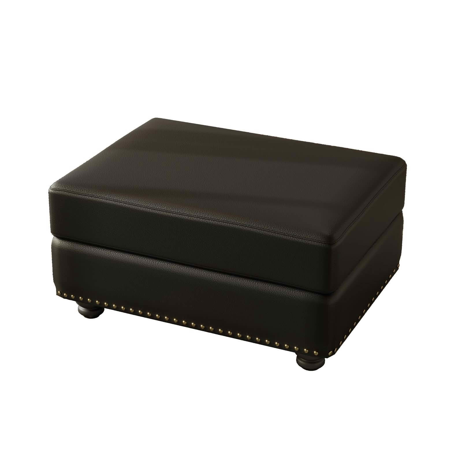 MAYEERTY Faux Leather Ottoman, Multi‑Purpose Footstool Compatible with Single/2/3‑Seater Sofa for Living Room Apartment Office