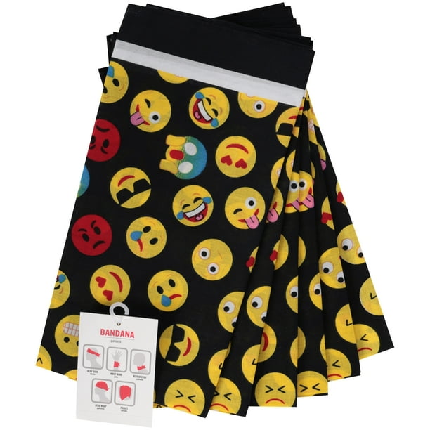 Black Bandana with Emoji Pattern - Walmart.com