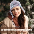 thumbnail image 4 of Houderco Retro Knit Hat Blue Purple Warm Cap 1Pcs 12.2x9in, 4 of 6