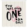 thumbnail image 3 of Ambesonne Only Saying Shower Curtain, Romantic Texting, 69"Wx75"L, Pale Pink Charcoal Grey, 3 of 3
