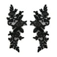 thumbnail image 1 of 1 par de apliques de encaje, adornos de encaje, apliques con motivo de lentejuelas, apliques bordados para Negro, 1 of 9