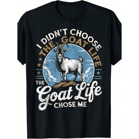 Retro Funny Goat Life Graphic Tee - Vintage Greatest Of All Time Farm Animal T-Shirt for Men and Women - Distressed Style Humor Apparel