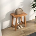thumbnail image 2 of Gymax Banc de Douche en Teck Tabouret de Douche pour Raser les Jambes et Bain Spa Naturel, 2 of 10