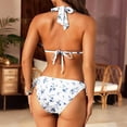 thumbnail image 4 of JoveMarine Women's Tie Side Bikini Set Two Piece Swimsuit Adjustable Straps Beach Bathing Suit Summer Bathing Suit For Womens Swimsuits Light Blue S, 4 of 5