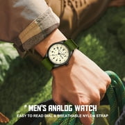 Bomieux Watches for Men Military Sport Watch with Nylon Strap Stylish Luminous Analog Quartz Watch Gift for Men