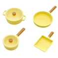 thumbnail image 3 of Kokiya 4 Pieces 1/6 Dollhouse Cooking Pot Mini Cookware Model for BJD Dolls Kitchen yellow, 3 of 7