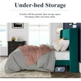 thumbnail image 5 of Allewie Queen Size Bed Frame/Velvet Upholstered Platform Bed/Vertical Channel Tufted Wingback Headboard/Strong Wooden Slats/No Box Spring Needed/Easy Assembly/Teal, 5 of 8