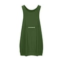 thumbnail image 6 of CheerKidz 2 Piece Outfits Womens Solid Color Loose Wide Leg Sleeveless Tops Shorts Sports and Set Round Neck Tops and T shirt Shorts Set(Green,XL), 6 of 8