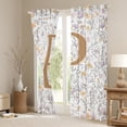 thumbnail image 3 of Homewish Letter P Monogrammed Curtains Pack of 2 (42x84 Each),Retro Rustic Flower Curtains Blackout,Countryside Plant Bedroom Curtains For Child,Microfiber Room Decorative, 3 of 6