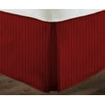 thumbnail image 2 of Box Pleated Split Corner Bed Skirt 18" Inch Drop,800 Thread Count 100% Egyptian Cotton Wrinkle and Fade Resistant Bed Skirt - Full Size (54" x 75") Inch Burgundy Stripe, 2 of 6