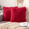 thumbnail image 1 of Fundas de almohada decorativas ANRODUO, piel sintética roja, 45 x 45 cm, 2 unidades, 1 of 6
