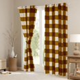 thumbnail image 3 of Homewish Geometric Plaid Curtains Pack of 2 (42x84 Each) for Teens Boys Girls,Abstract Grid Curtains Blackout,Abstract Retro Vintage Bedroom Curtains,Breathable Home Decor, 3 of 6