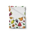 thumbnail image 2 of Fruit Soft Flannel Fleece Blanket, Hand Drawn Inspired Sketch Grapes Kiwi Watermelon Strawberry Illustration, Cozy Plush for Indoor and Outdoor Use, 50" x 60", White and Multicolor, by Ambesonne, 2 of 5