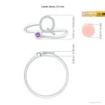 thumbnail image 4 of ANGARA Natural 0.06 Ct. Amethyst with Diamond Initials Ring in 14K White Gold for Women (Ring Size: 3), 4 of 9