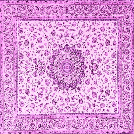 Ahgly Company Indoor Square Medallion Pink Traditional Area Rugs, 8' Square
