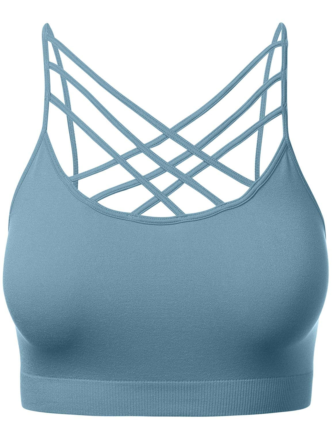 Women's Novelty Bras Seamless Triple Criss-Cross Front Bralette Sports ...