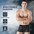 thumbnail image 2 of Liwarace Men's Underwear for Men Pack Boxer Brief Seamless Underwear Trunks Soft Thin Underpants(3-Pack, Black, XL), 2 of 12
