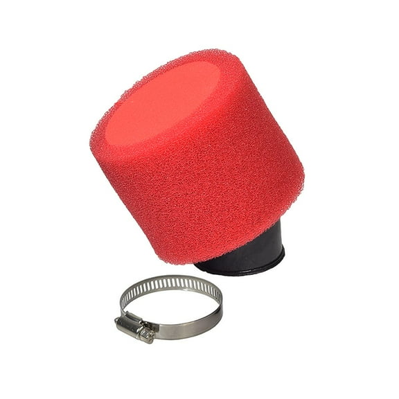 37 mm - 38 mm Angled Foam Air Filter for 125cc-150cc ATVs, Dirt Bikes, & Pit Bikes (Red)