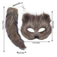 thumbnail image 3 of TAIAOJING Halloween Cat Therian Mask and Tail Set Animal Mask Furry Mask, Cat Half Mask for Masquerade, 3 of 7