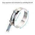 thumbnail image 6 of Uxcell T-Bolt Hose Clamps with Spring, 4 Pack 304 Stainless Steel Adjustable Worm Hose Clamp for 3" Hose ID, 6 of 6