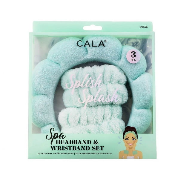 CALA SPA HEADBAND & WRISTBAND SET (MINT)