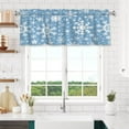 thumbnail image 2 of Winter Snowflakes Valance Curtains for Living Room 54x18 Christmas Kitchen Window Curtain Blue Snow Window Treatment Rod Pocket Valances for Xmas New Year Home Decor, 2 of 5