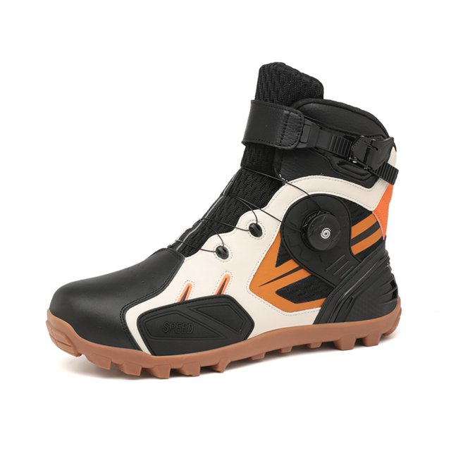 Botas de moto y zapatos de moto para todas las estaciones para hombre y mujer.,Negro y amarillo,41