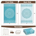 thumbnail image 2 of Gavee 9'x12' Boho Outdoor Rug, Waterproof Reversible Patio Area Rug Indoor Outdoor Carpet, Plastic Straw Rug RV Outdoor Mat for Camping Deck Balcony, Porch, Picnic, Light Blue and White, 2 of 9
