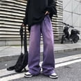 thumbnail image 3 of Purple Jeans for Men Spring and Autumn Straight Loose Trousers Oversize Casual Wide Leg Pants High Street Fashion Male Clothing, 3 of 5