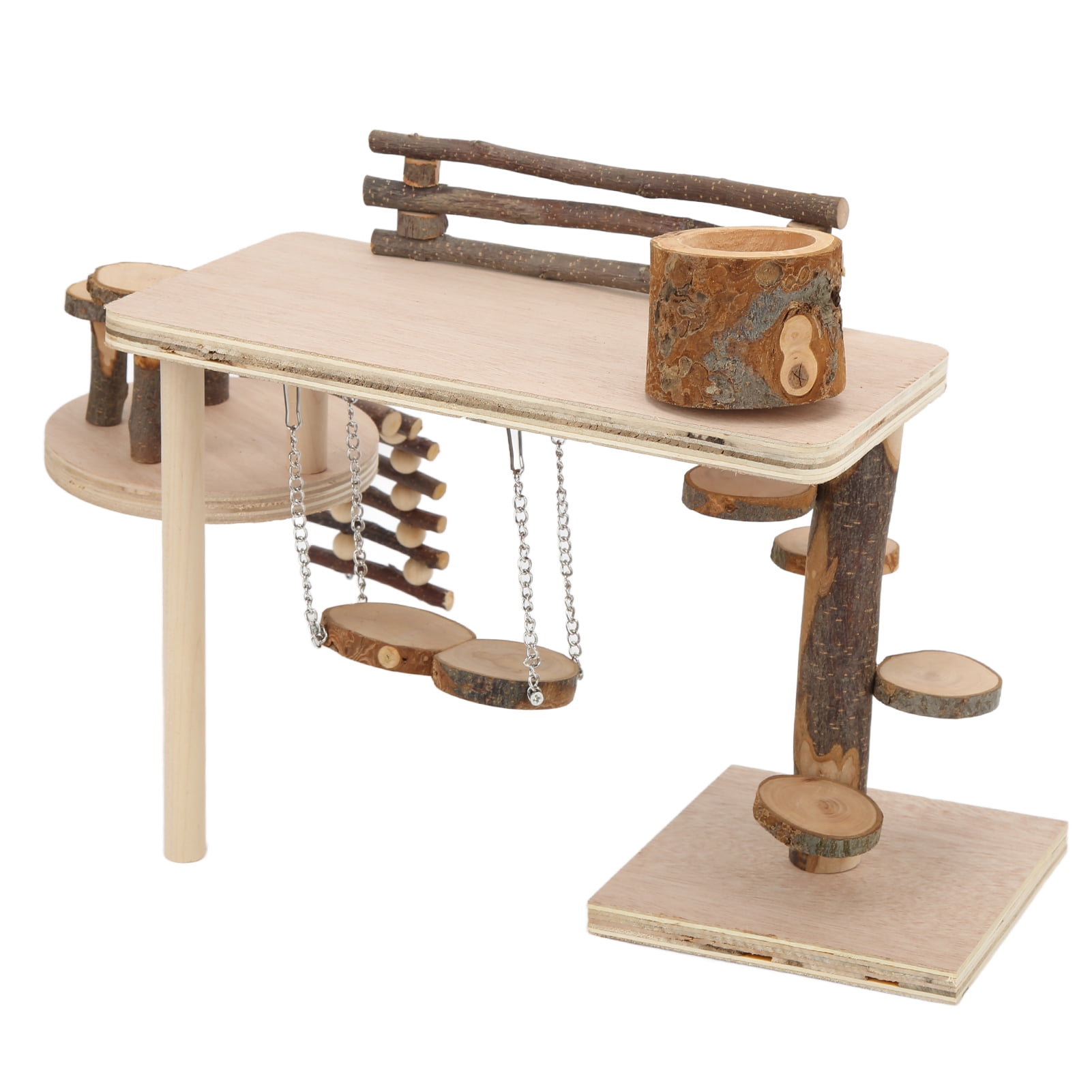 Riousery Hamster Apple Wood Ladder Playground (13 inches / 33 cm) Safe Durable Wooden Playground for Hamster Little Pet
