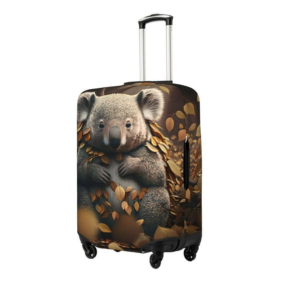 Gukieu Cute Fallen Leaf Koala Print Suitcase Protective Cover, Elastic Zipper Buckle Suitcase Protective Cover, Suitable for Travel, Business Trip-Small