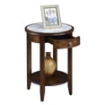 thumbnail image 3 of Convenience Concepts American Heritage Baldwin 1 Drawer End Table with Shelf, White Faux Marble Top, Espresso Frame, 3 of 5