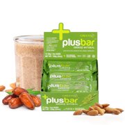 Greens Plus Plusbar Energy Natural Protein Bars, Vegan Low Carb Snacks, Meal Replacement, 12 Ct