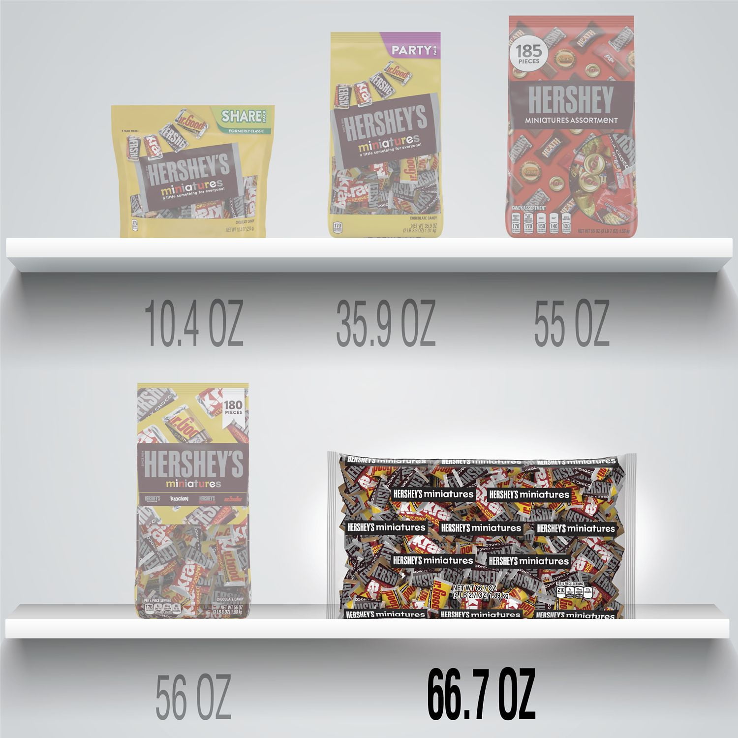 Hershey's Miniatures Candy Bars - 5.3-oz. Bag - All City Candy