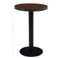 thumbnail image 4 of vidaXL Table Bistro Brun Foncé 50 cm MDF, 4 of 4