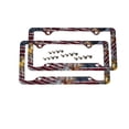 thumbnail image 2 of FantasHome 2 Pack Stainless Metal Car License Plate Frame Cover, US Standard Size (Flag), 2 of 6