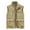 Khaki, variant on UVEASISHA Men's Lightweight Vest Mesh Lining Quick Dry Cargo Vest Outdoor Full Zip Stand Collar Hiking Waistcoat Big and Tall Sleeveless Work Vest with Pockets Army Green L
