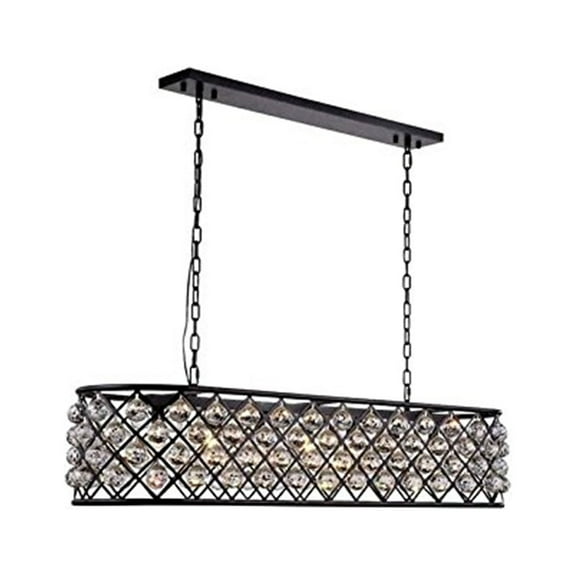 1216 Madison Collection Pendant Lamp L:50in W:13in H:15in Lt:7 Mocha Brown Finish Royal Cut Crystal (Clear)