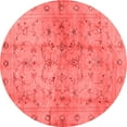 thumbnail image 1 of Ahgly Company Indoor Round Abstract Red Contemporary Area Rugs, 5' Round, 1 of 4