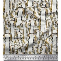 Soimoi Green Poly Georgette Fabric Cactus Tree Printed Craft Fabric by the Yard 42 Inch Wide