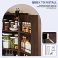 thumbnail image 4 of ModFusion Kitchen Tilt-Out Trash Can Cabinet with Power Outlet, Spice Rack Organizer, Adjustable Shelves, Double Garbage Bin Storage, Rustic Brown, 4 of 10