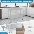 thumbnail image 4 of YUSAZENS 48 x 24 x 35 Inch Double Layer Stainless Steel Workbench, Mobile Prep Table with Rolling Casters, No Back Panel for Workshop Garage Commercial Use, 4 of 7