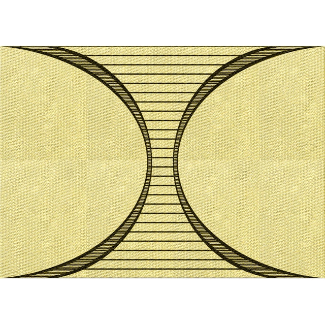 Ahgly Company Tapis d'Intérieur Lavables en Machine Rectangle Transitionnel Jaune Soleil, 7' x 10'